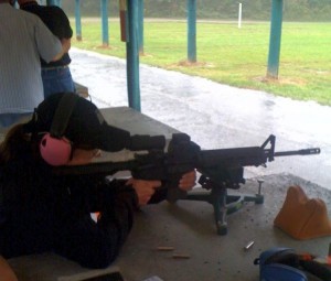 Heather shooting an MR-15 at SEOPA.