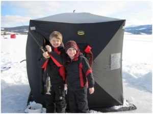 My little brothers last Christmas at Georgetown Lake. After this experience, Liam (right) asked to go ice fishing for his birthday party!